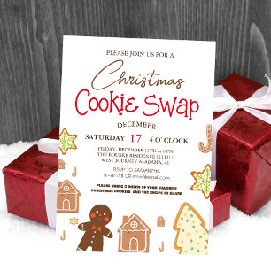 Invitación Sencillo y elegante intercambio de galletas en la