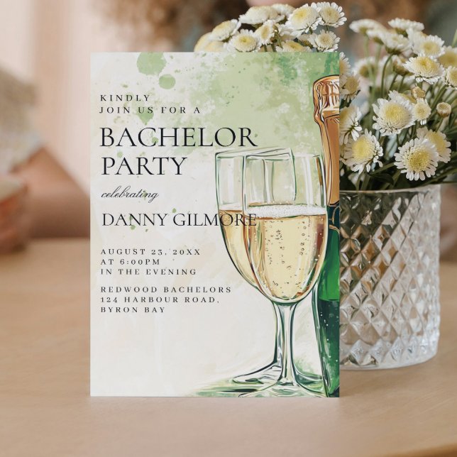 Invitación Sencillo y elegante partido de solteros (Subido por el creador)