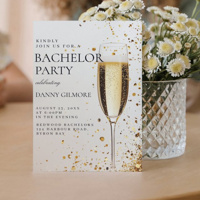 Invitación Sencillo y elegante partido de solteros (Subido por el creador)