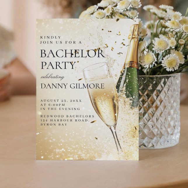 Invitación Sencillo y elegante partido de solteros (Subido por el creador)