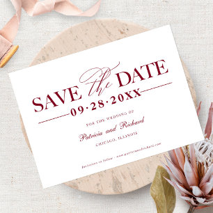 Invitación Sencillo y elegante save the date de boda sin foto
