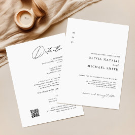 Invitación Sencillo Y Elegante Todo En Un Boda De Código QR