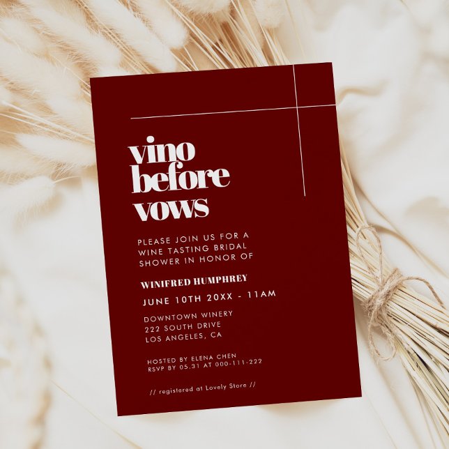 Invitación Sencillo y elegante Vino de moda antes de los voto (Subido por el creador)