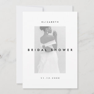 Invitación Sencillo y Moderno Bridal Shower Minimalista Chic
