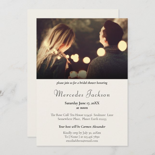 Invitación Sencillo y moderno con Boda inicial (Anverso / Reverso)