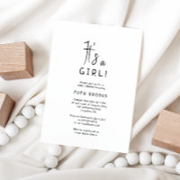 Sencillo Y Moderno Neutral Es Un Chica! Baby Showe
