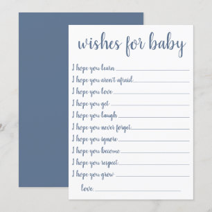 Invitación Sencillos deseos de pizarra   Dusty Blue Keepsake 