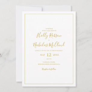 Invitación Sencillos Navidades Elegantes Blancos Todo En Un B