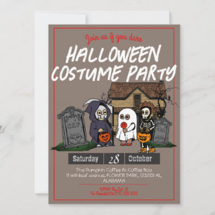 Invitación Sencillos niños miedosos de horror Fiesta de disfr