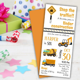 Invitación Sencillos y lindos camioneros de construcción niño