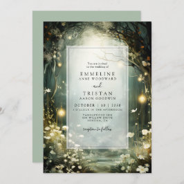 Invitación Sendero Boscoso Encantado De Flores Boda Verde