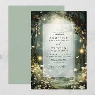 Invitación Sendero Boscoso Encantado De Flores Boda Verde