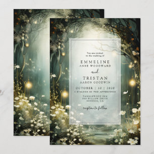 Invitación Sendero Boscoso Encantado De Flores Boda Verde