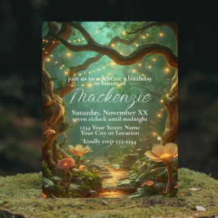 Invitación Sendero de cuento de hadas floral del bosque encan