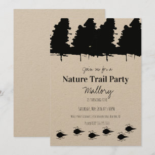 Invitación Sendero de la Naturaleza Bosque Aventura Fiesta de
