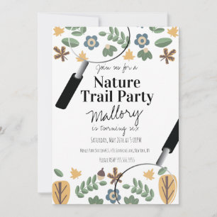 Invitación Sendero de la Naturaleza Madera Bellota Cumpleaños