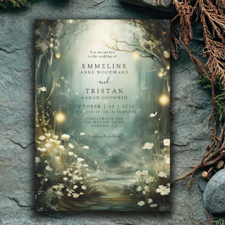 Invitación Sendero de los jardines forestales encantado Boda