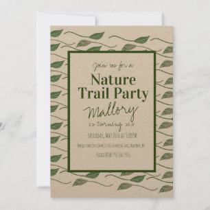 Invitación Sendero Natural Bosque Hoja Cumpleaños Rústico