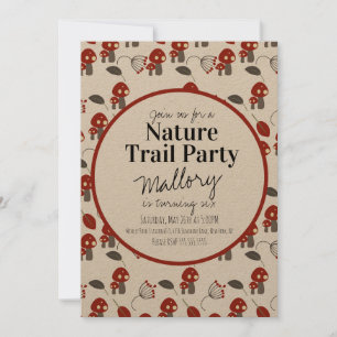 Invitación Sendero Natural Bosque Hongo Cumpleaños 