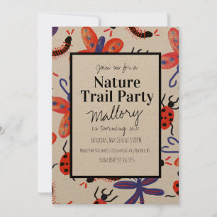 Invitación Sendero Natural Bosque Insectos Cumpleaños Invitac