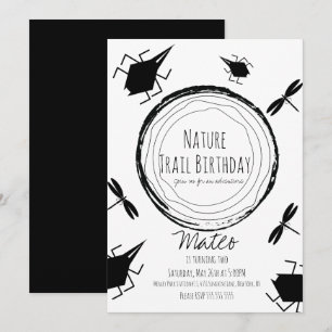 Invitación Sendero Natural Cumpleaños Insecto Mariposa