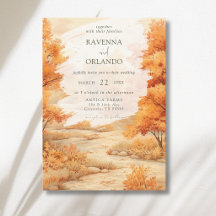 Sendero Romántico de Otoño en el Bosque Boda