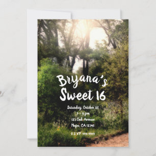 Invitación Sendero Rústico Floral Bosque Encantado Dulces 16 