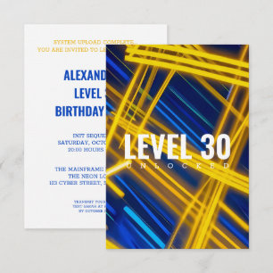 Invitación Senderos de Luz Abstractos Cian Amarillo Neón Cibe