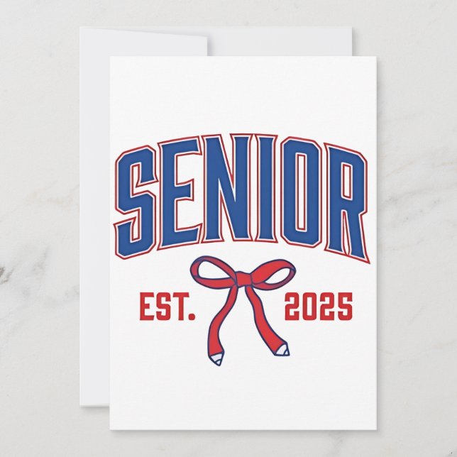 Invitación Senior 2025 Coquette Clase 2025 Lazos Rosados (Anverso)