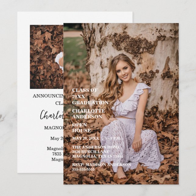 Invitación Senior Congratulations Graduate Photo (Anverso / Reverso)