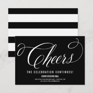 Invitación Señor y Señora Blanco y Negro Elegante Letra de Re