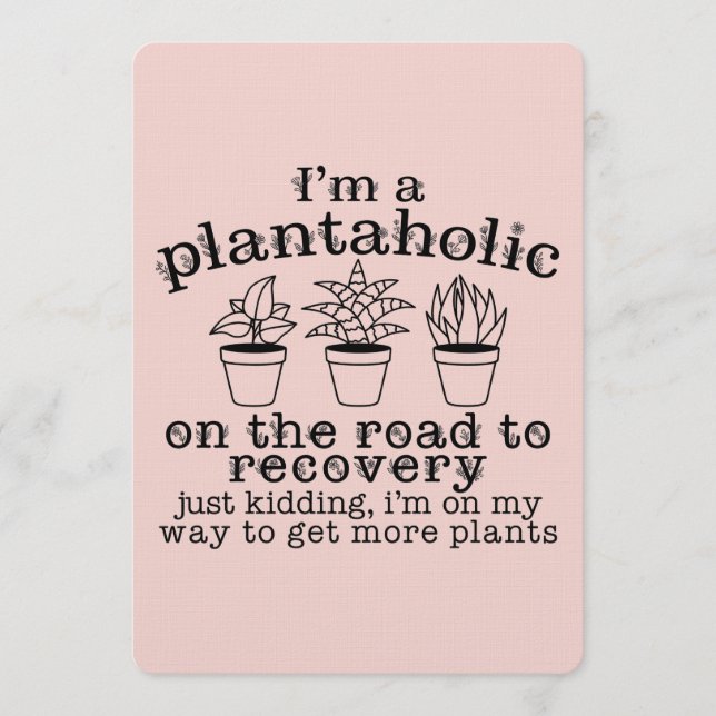 Invitación Señora Adicta a las Plantas Lindas (Anverso)