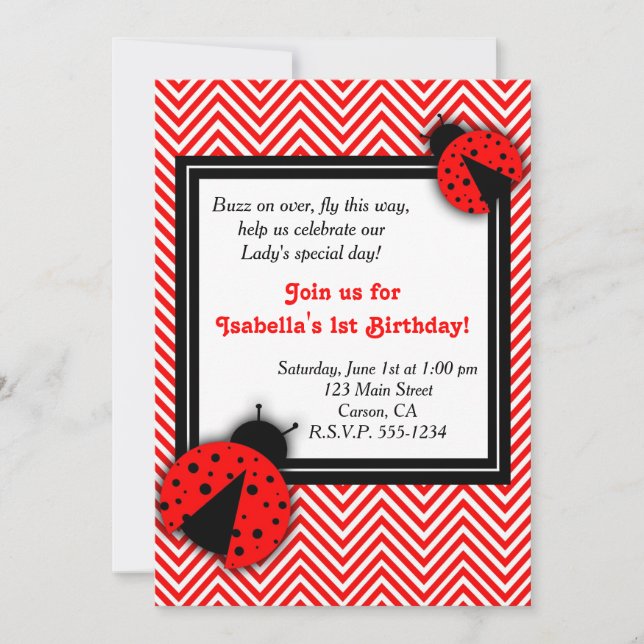 Invitación Señora Bug Party Invitations (Anverso)