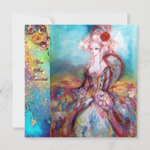 Invitación SEÑORA POMPADOUR , Fiesta con Disfraz de Oro de Cl