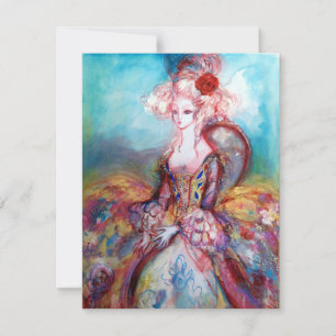 Invitación SEÑORA POMPADOUR , Fiesta de disfraces de oro con 