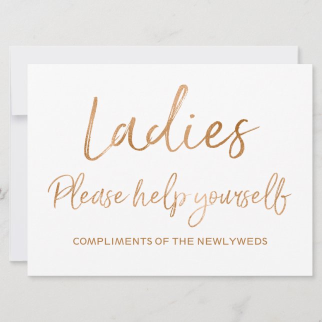 Invitación Señoras sírvanse ustedes mismos letrero de boda (Anverso)