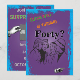 Invitación Señoras Sorpresa 40.ª Vintage retro de cumpleaños