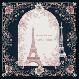 Invitación Señorita a Señora Despedida de Soltera París Arco 