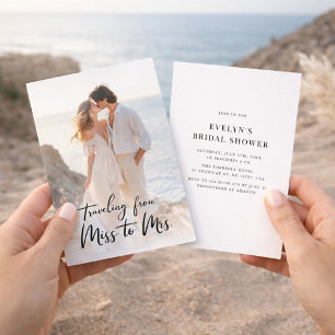 Invitación Señorita caligrafía para la señora Bridal Shower