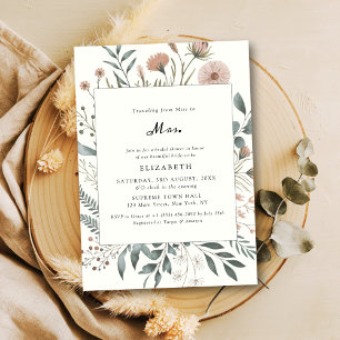 Invitación Señorita De Acuarela De Flor Silvestre Con La Duch
