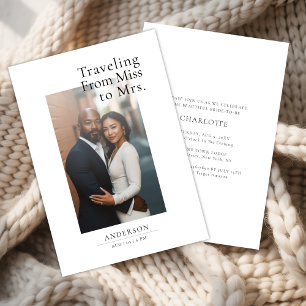 Invitación Señorita De Fotos Románticas De Lujo Para La Señor