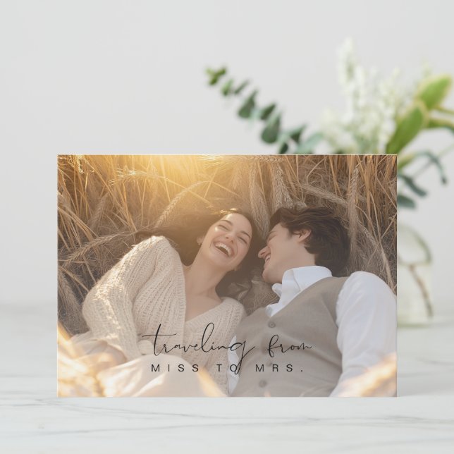 Invitación Señorita elegante para la señora Rustic Photo Brid (Anverso de pie)