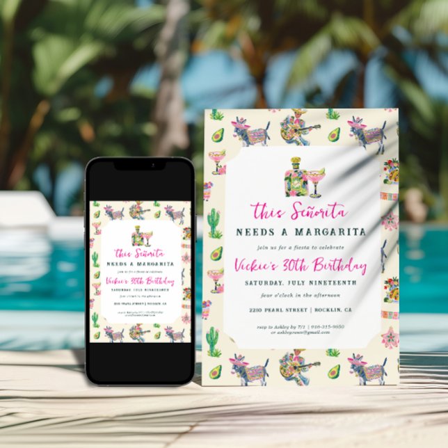 Invitación Señorita Margarita Cumpleaños Fiesta (Subido por el creador)