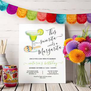 Invitación Señorita Margarita Mexicana Fiesta Cumpleaños