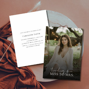 Invitación Señorita Moderna Para La Ducha De Novias Fotográfi