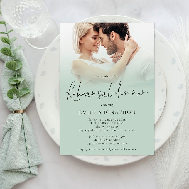 Invitación Sensación de Boda para la cena con fotografía simp (Subido por el creador)