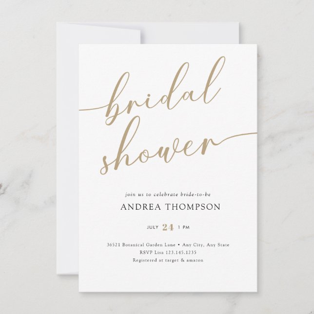 Invitación Sensación de novia con guión simple (Anverso)