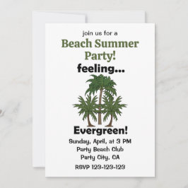 Invitación Sensación de palmera Playa perenne Fiesta de veran