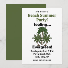 Invitación Sensación de palmera Playa perenne Fiesta de veran