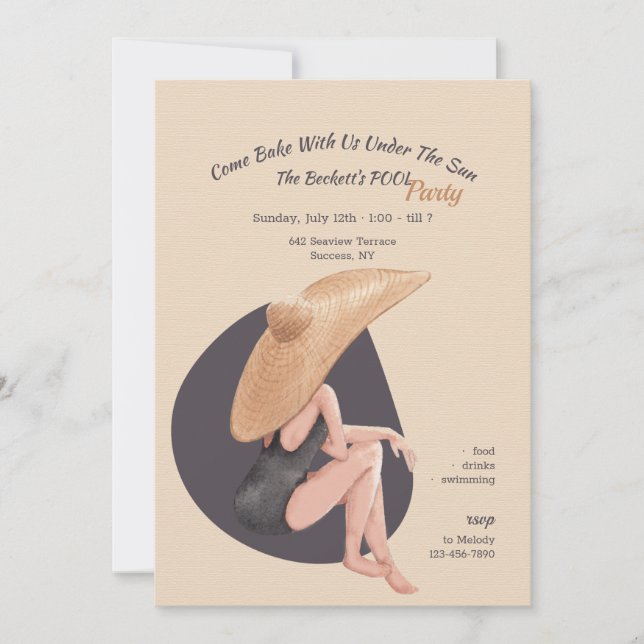 Invitación Sensación de verano (Anverso)